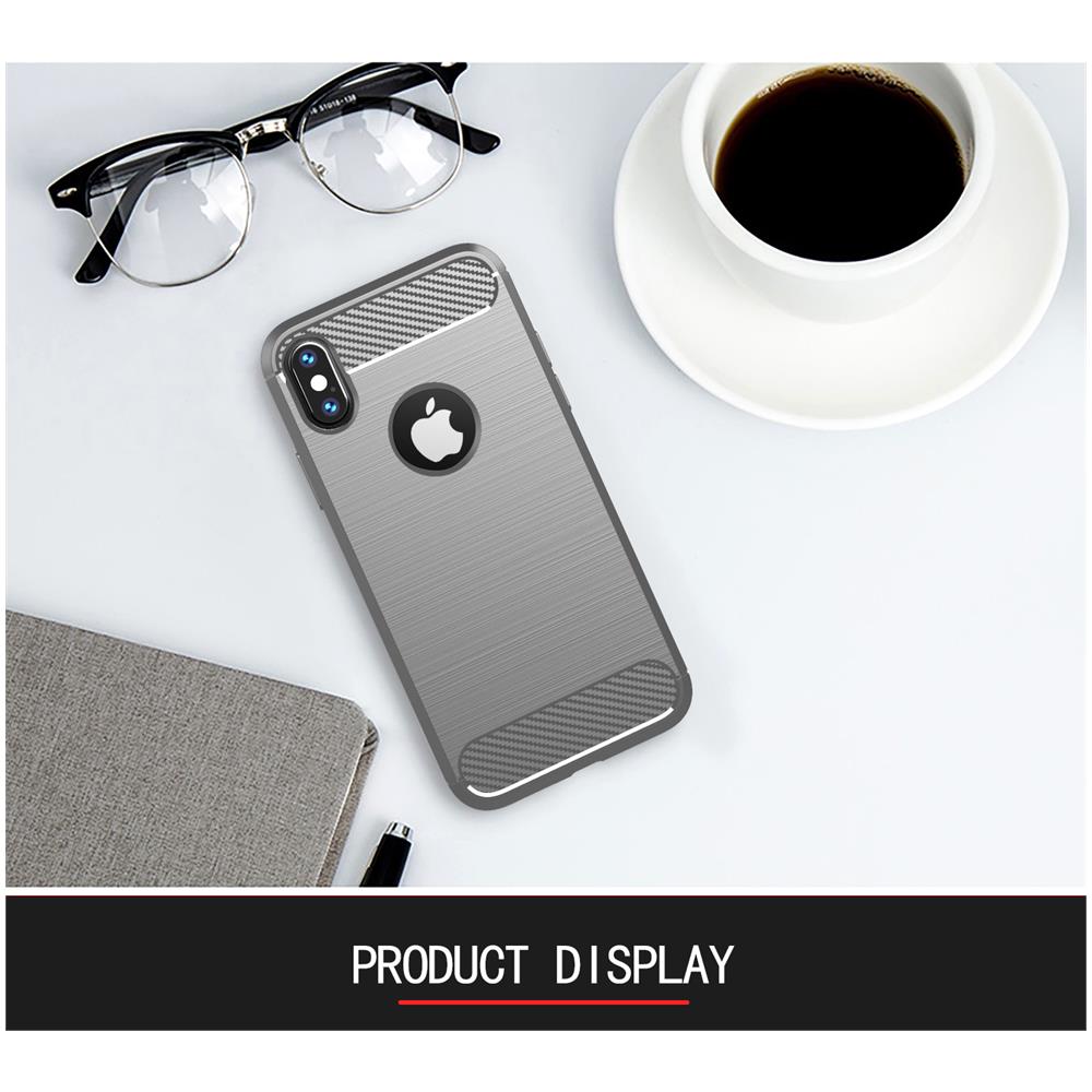 Cadorabo Custodia Compatibile Con Apple Iphone Xs Max In Brusched Grigio - Coperchio Protettivo In Silicone Tpu Flessibile In Look Acciaio Inossidabile-fibra Di Carbonio - Foto 7