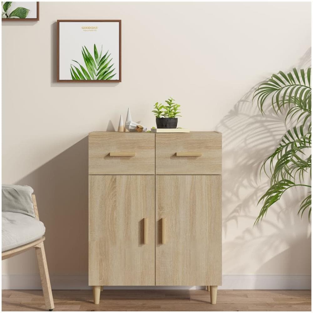 Credenza Rovere Sonoma 69,5x34x89 Cm In Legno Multistrato - Foto 1