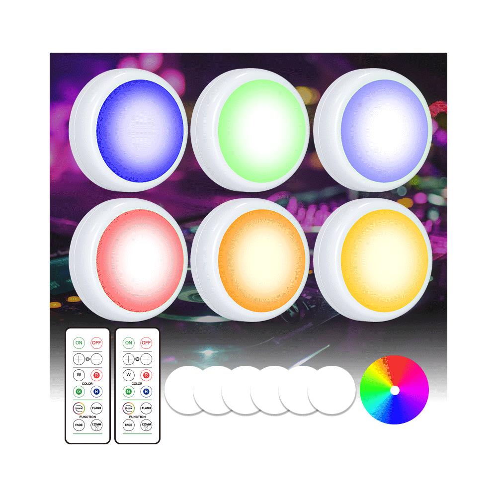 Faretti Led 16 Colori 6 Lampade Con 2 Telecomandi Bianco - Foto 2