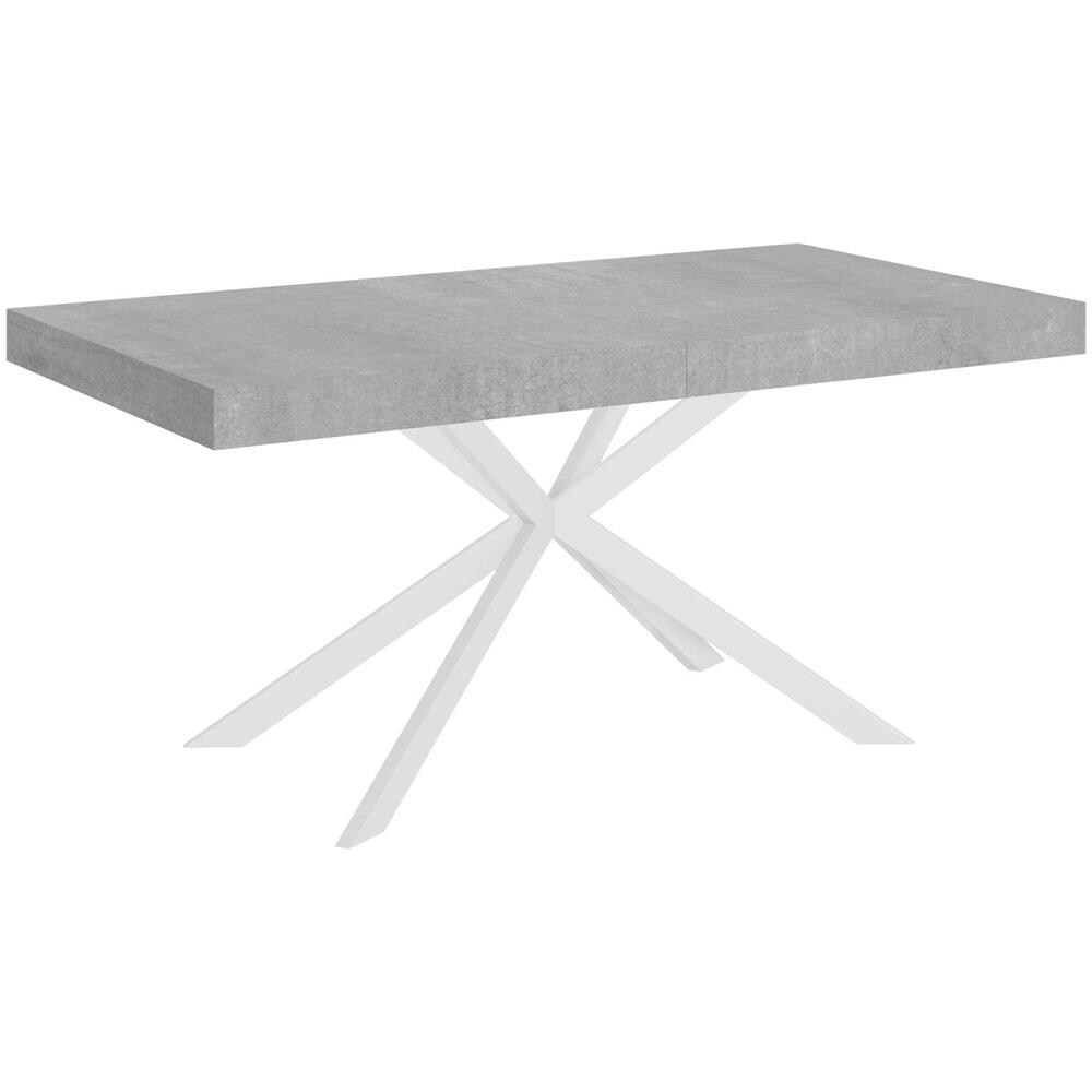 Tavolo allungabile 90x180/440 cm Plaker cemento gambe bianche - Foto 1