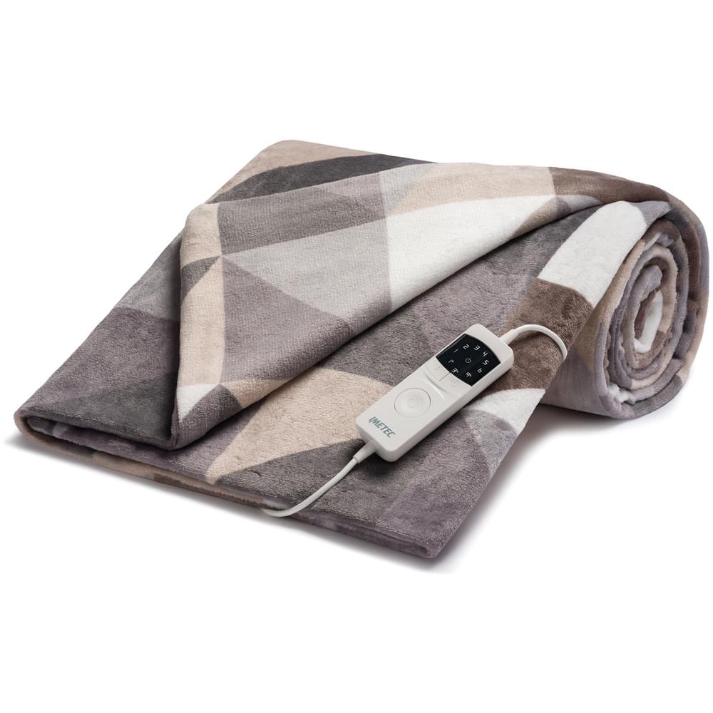 CaldoPlaid Adapto Plus Velvet Pattern Geometrico 140x180 cm, Plaid riscaldabile, Morbida Coperta elettrica, Tecnologia Adapto Plus, Sistema Sicurezza ElectroBlock, Caldo Subito, 6 Temperature, Bassi Consumi, Lavabile - Foto 2