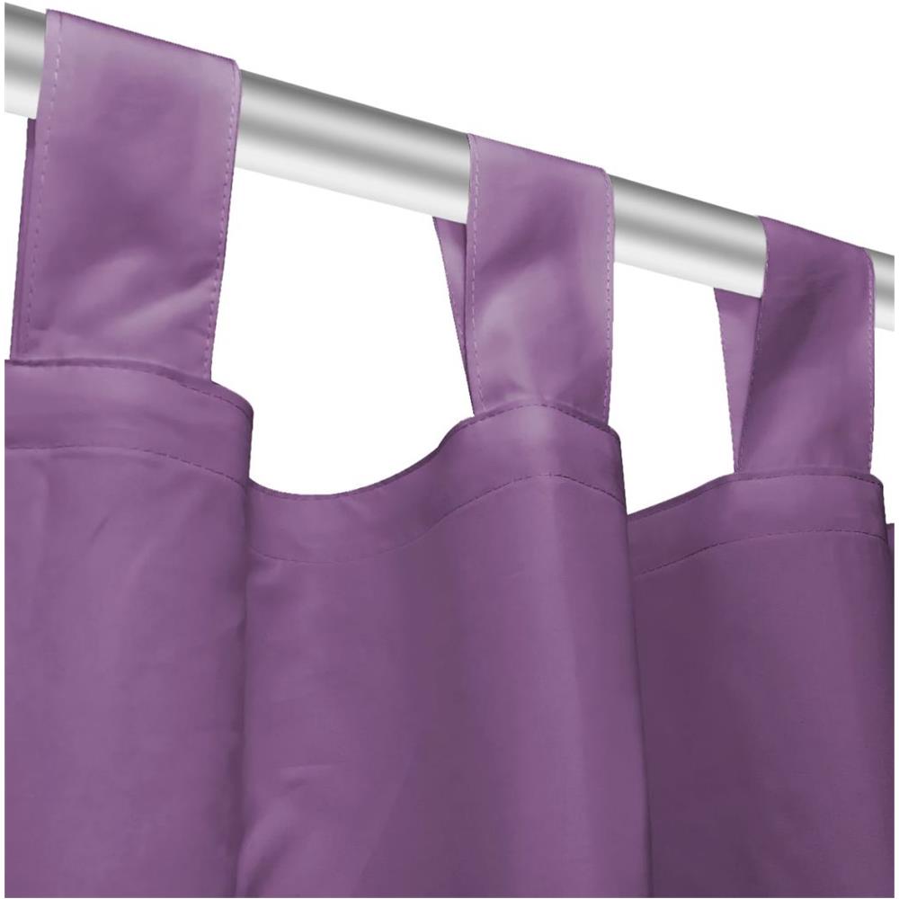 2 Pz Tende In Micro Raso Con Passanti 140x225 Cm Lilla - Foto 2