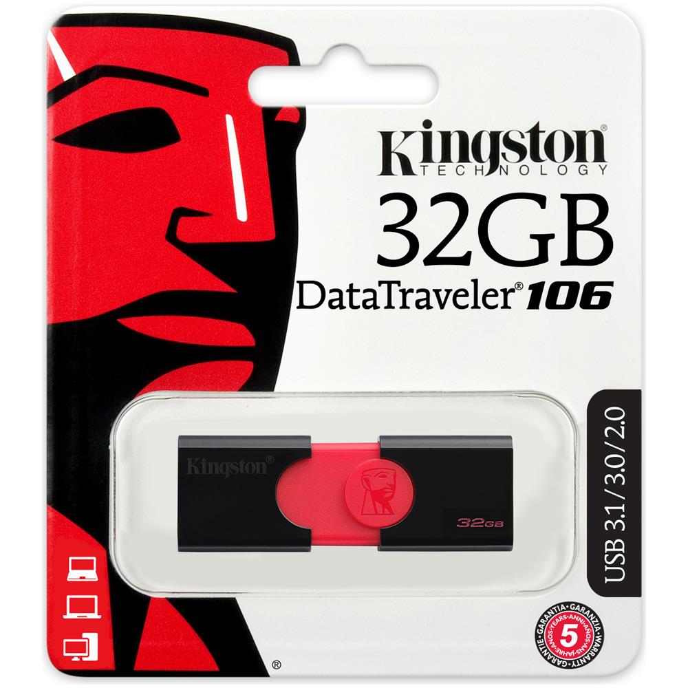 Chiavetta USB 32 GB DataTraveler 106 Interfaccia USB 3.0 Colore Nero / Rosso - Foto 12