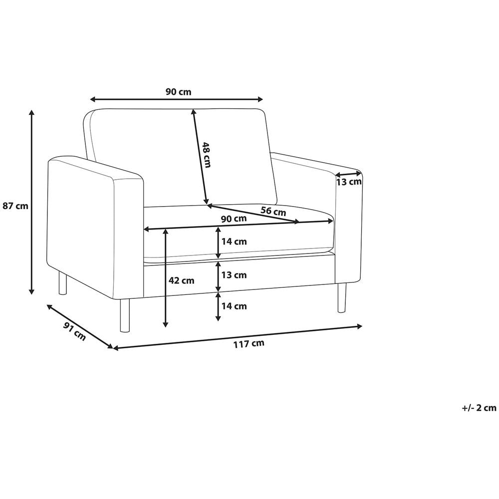 Poltrona In Tessuto Beige Imitazione Pelle Savalen - Foto 2