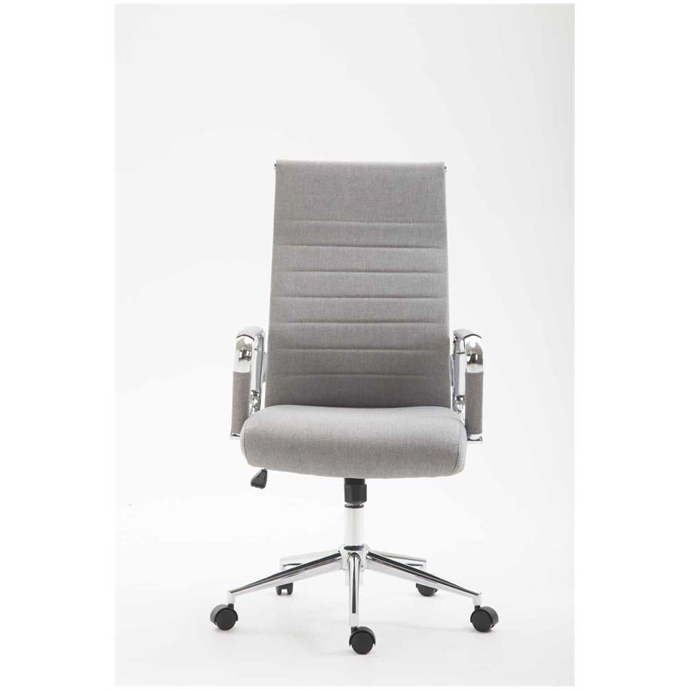 Sedia Ufficio Girevole Kolumbus in Tessuto I Sedia Scrivania Ergonomica con Alto Schienale I Sedia Studio Regolabile con Braccioli Grigio - Foto 2