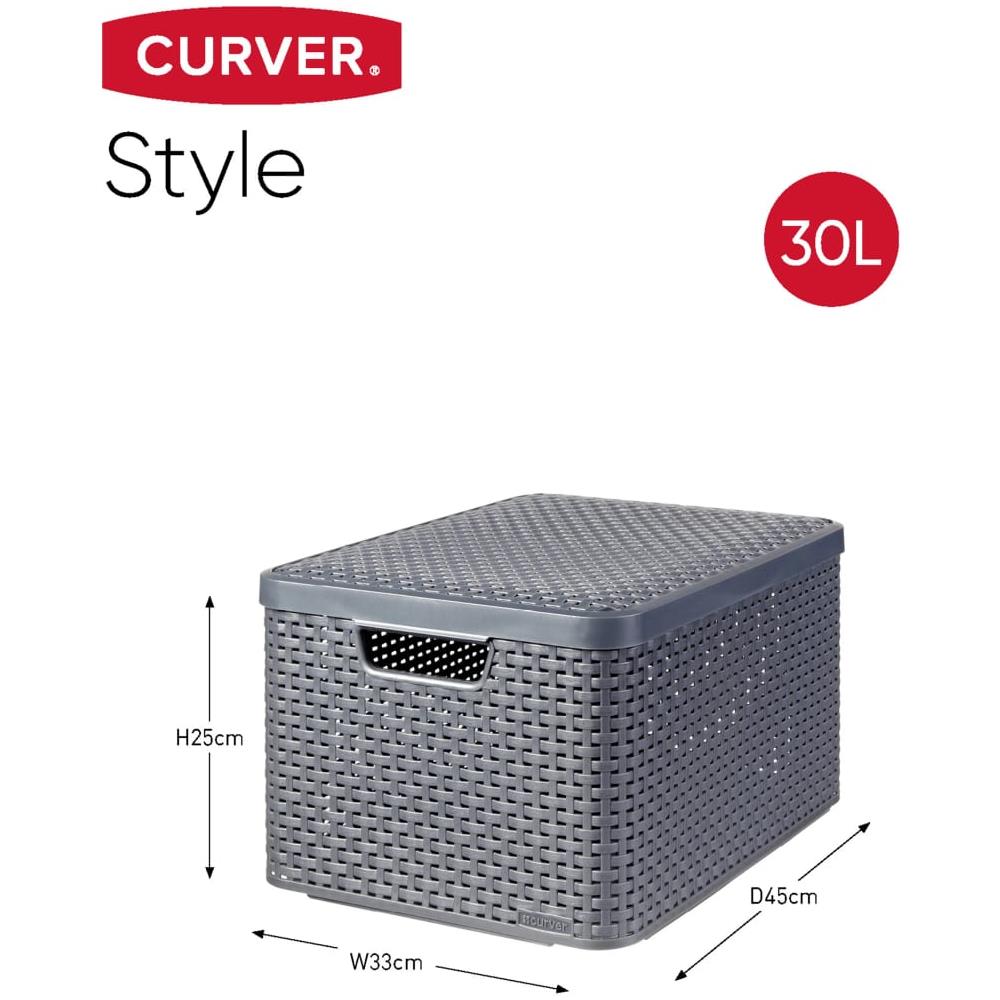 Scatole Con Coperchio Style 3 Pz Misura L Antracite - Foto 6