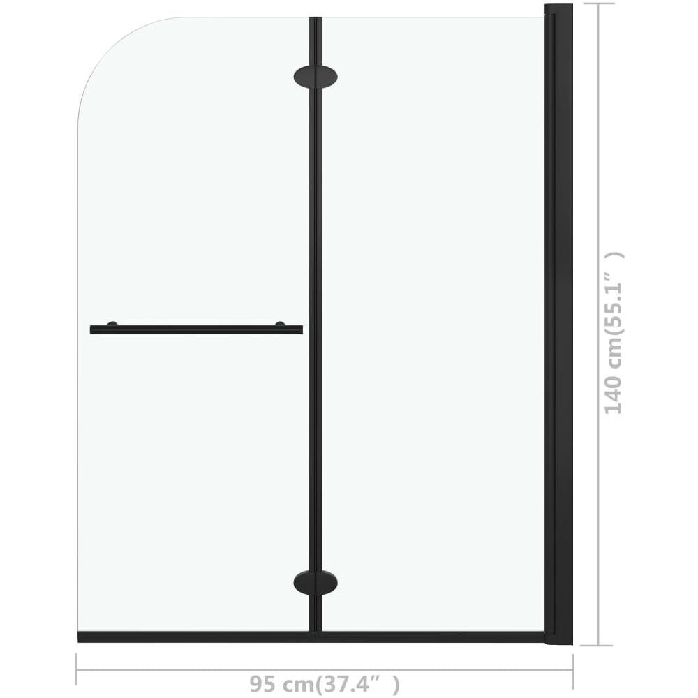 Box Doccia Pieghevole A Libro 2 Pannelli In Esg 95x140 Cm Nero - Foto 7