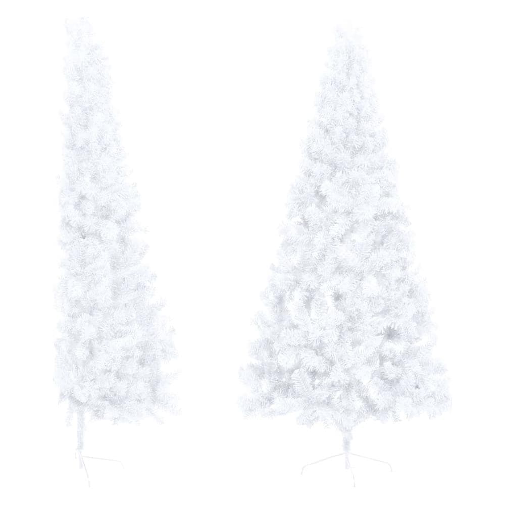 Albero di Natale Artificiale Metà con Supporto Bianco 180cm PVC - Foto 2