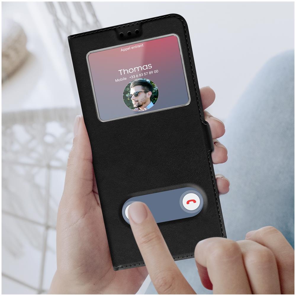 Custodia Samsung Galaxy A22 4g, M32 E M22 Con Doppia Finestra Supporto Nera - Foto 6