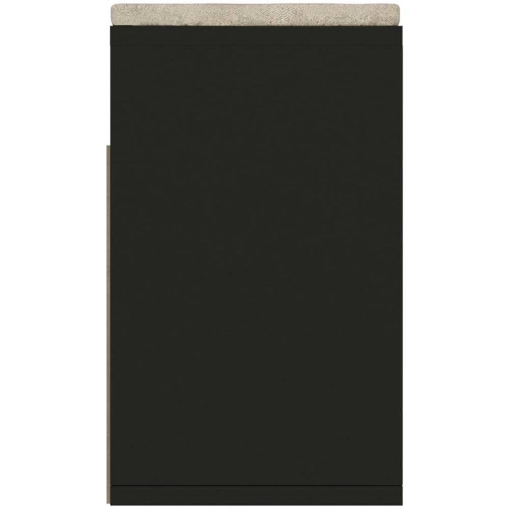 Panca Porta Scarpe con Cuscino Nera 104x30x49cm Multistrato - Foto 7