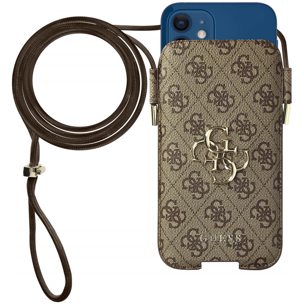 Pochette Smartphone 6,1 Pollici Effetto Pelle Tracolla Guess 4g Marrone - Foto 1