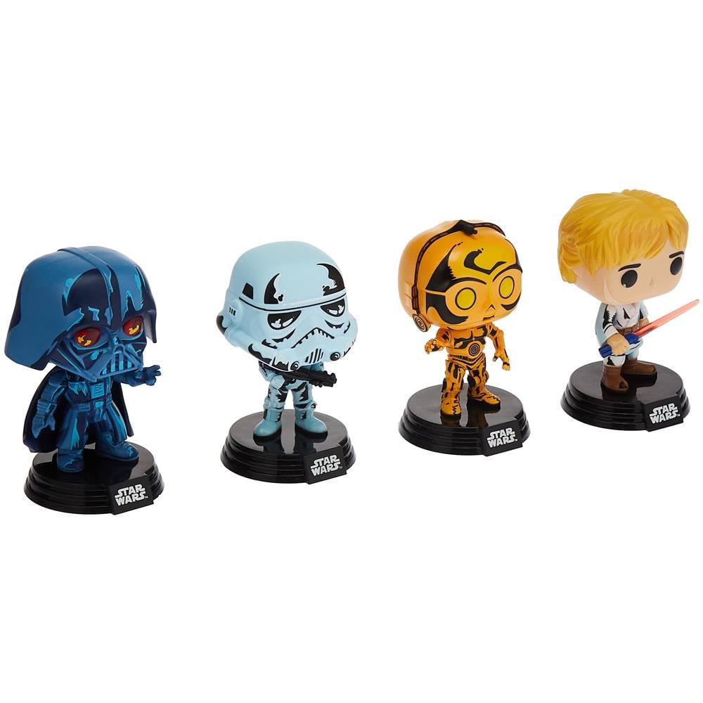 Funko Pop Star Wars Serie Retrò Darth Vader Stormtrooper C - 3po Luke Skywalker Confezione Da 4 - Foto 1