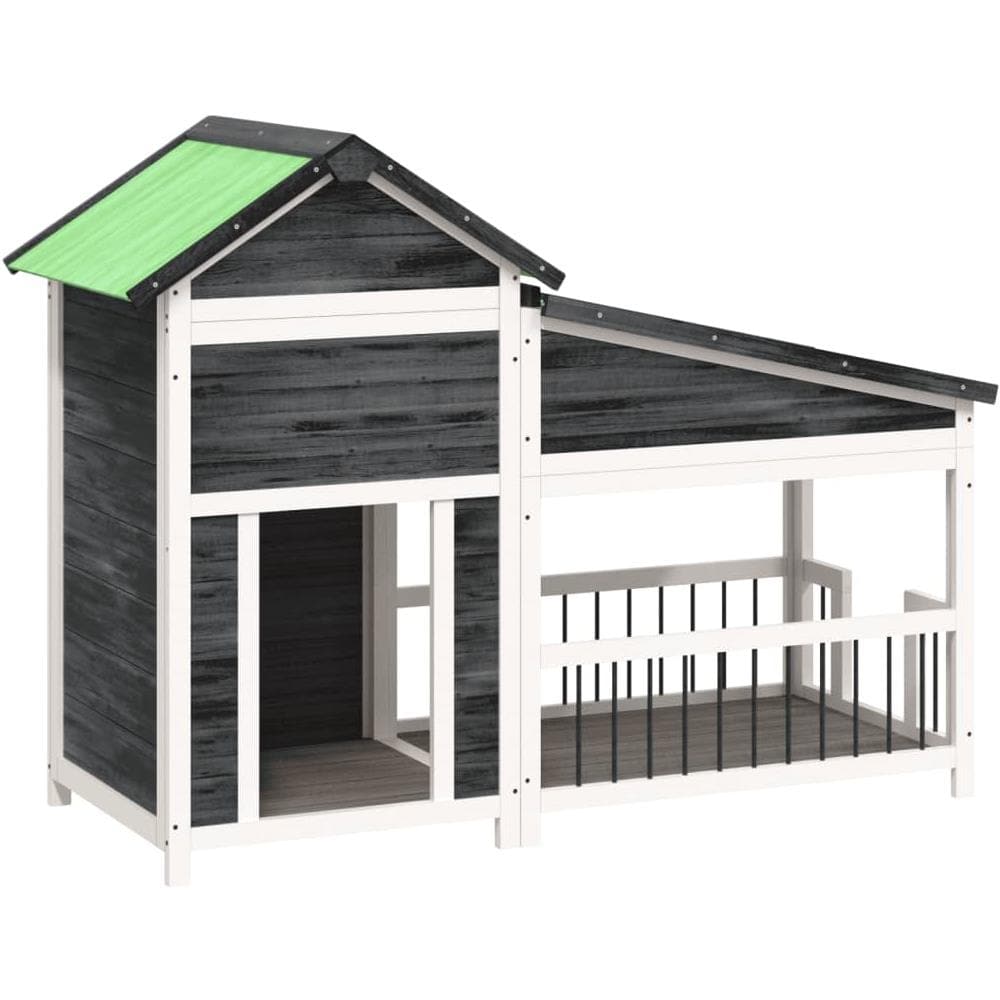 Cuccia per Cani Grigia 143x60,5x109cm in Legno Massello di Pino - Foto 2