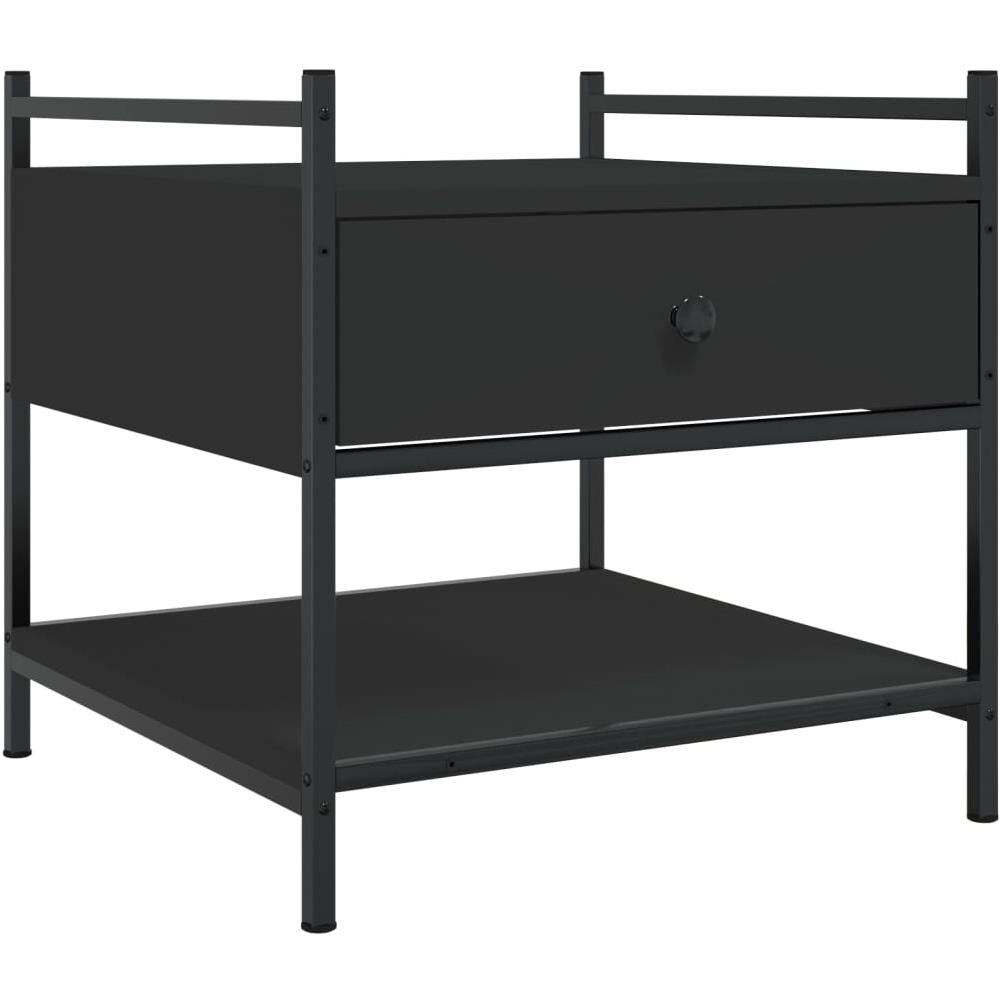 Tavolino Da Salotto Nero 50x50x50 Cm In Legno Multistrato - Foto 2