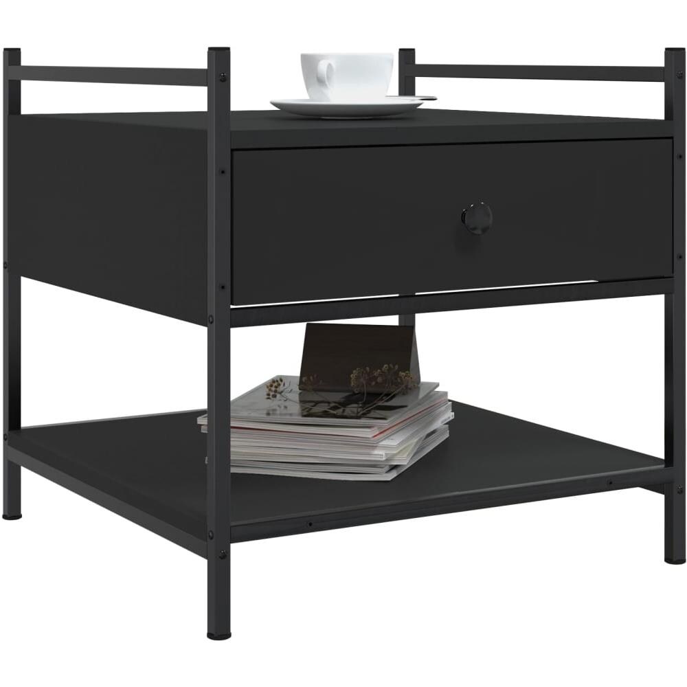 Tavolino Da Salotto Nero 50x50x50 Cm In Legno Multistrato - Foto 3