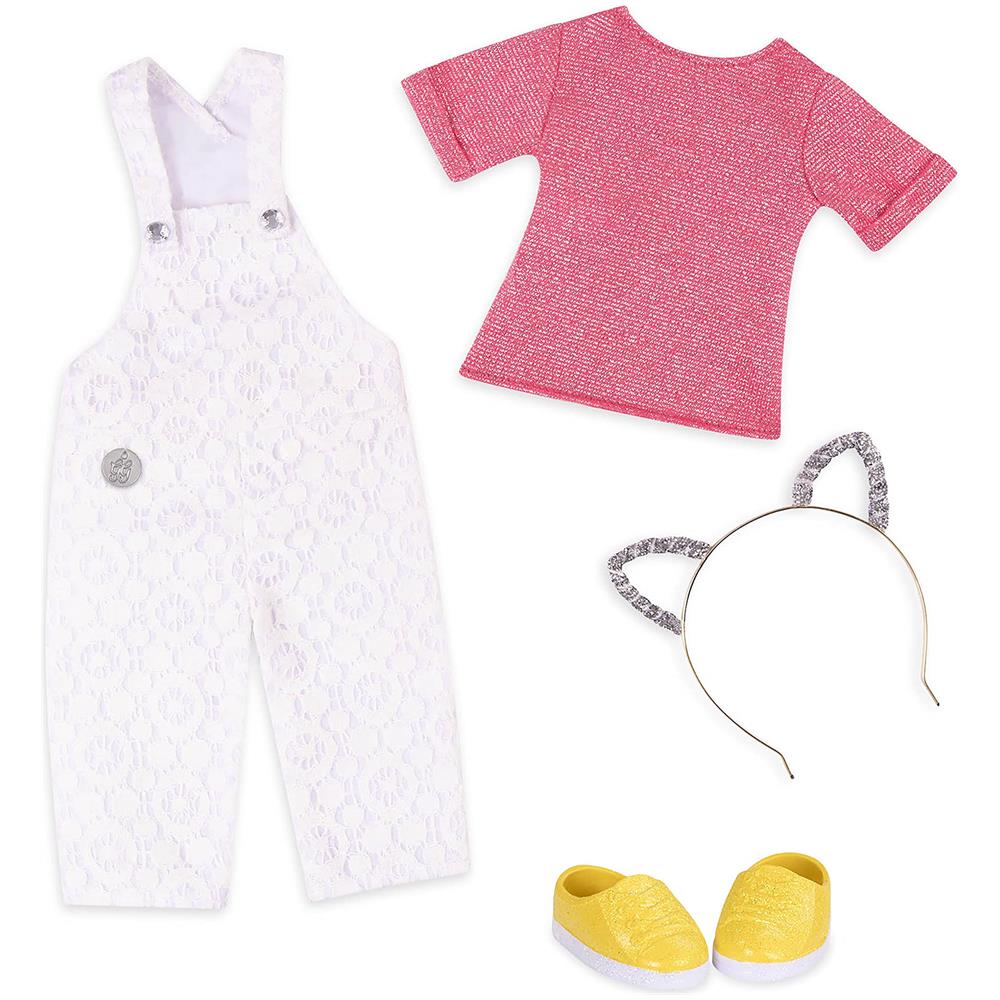 Ragazze Glitterate - Luccicano E Glam - Tuta In Pizzo E Completo Deluxe Con Orecchie Di Gatto - Vestiti Per Bambole Da 14 Pollici - Giocattoli, Vestiti E Accessori Per Ragazze Dai 3 Anni In Su, Include Top (1) - Foto 1