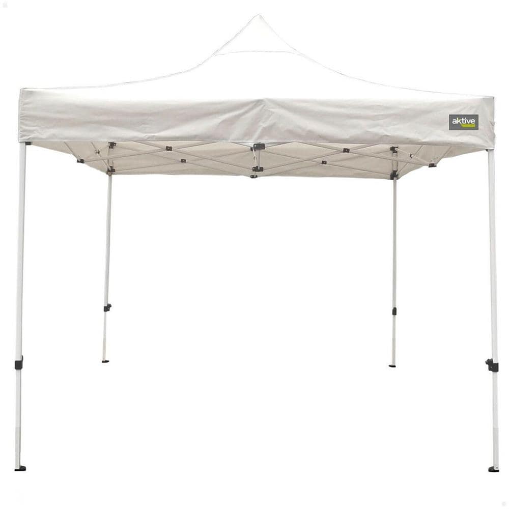 Gazebo Pieghevole Altezza Regolabile Acciaio Poliestere 420d Oxford Bianco 300 X 320 X 300 Cm - Foto 1