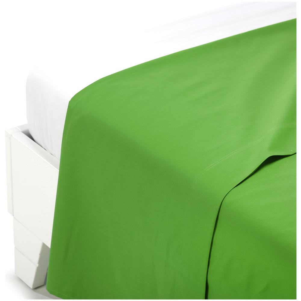 Lenzuolo Superiore In Cotone Colore Verde Misura Matrimoniale - Foto 1