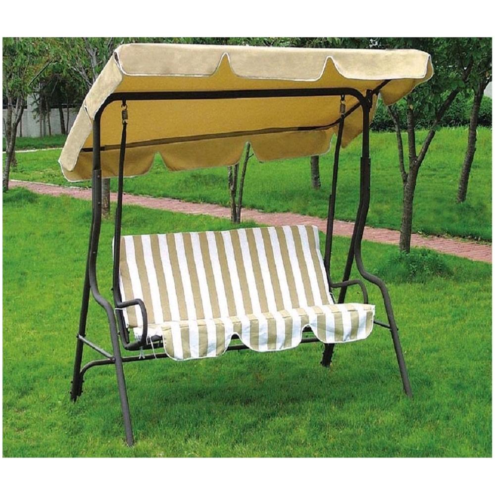 Dondolo da giardino in acciaio bianco e beige - Foto 2