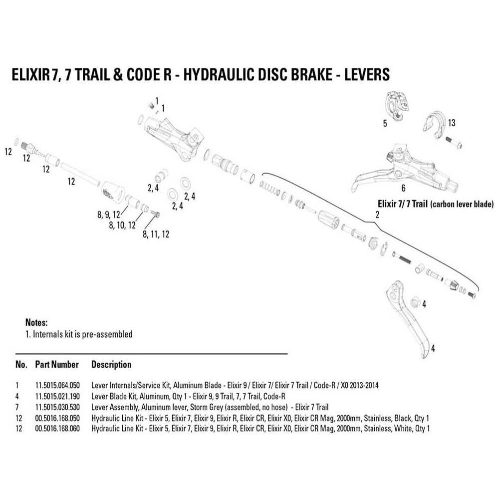Leve Avid Elixir E9 / e9tr / e7 / e7tr / code Ricambi Dei Componenti One Size - Foto 2