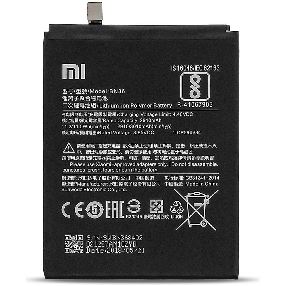 Batteria Interna Xiaomi Mi A2 / 6x Li-polimero Modello Bn36 3010 Mah - Foto 2