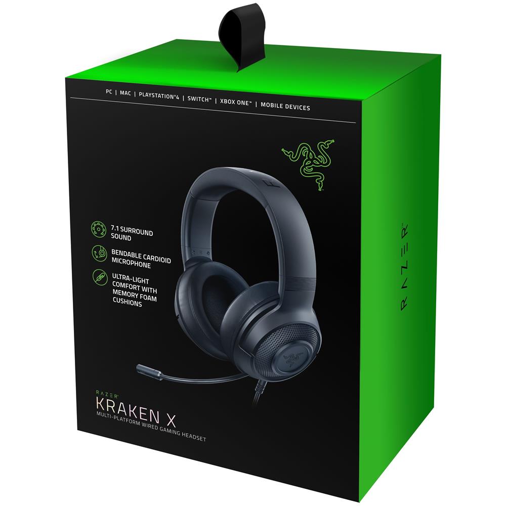 Cuffie da Gioco Razer Kraken X Cablate Multipiattaforma con Microfono e 7.1 Virtual Surround Sound Colore Nero - Foto 7