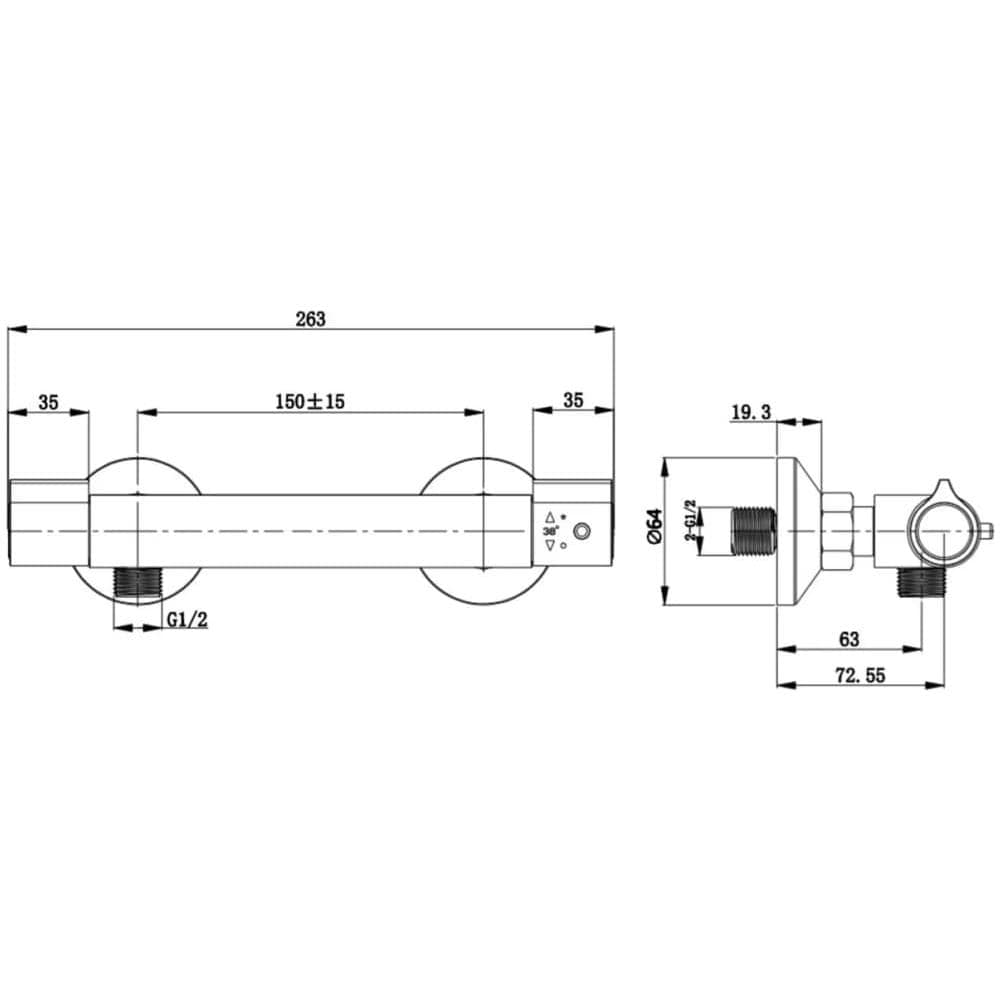 Rubinetto Miscelatore Termostatico per Doccia VICO Cromato - Foto 7