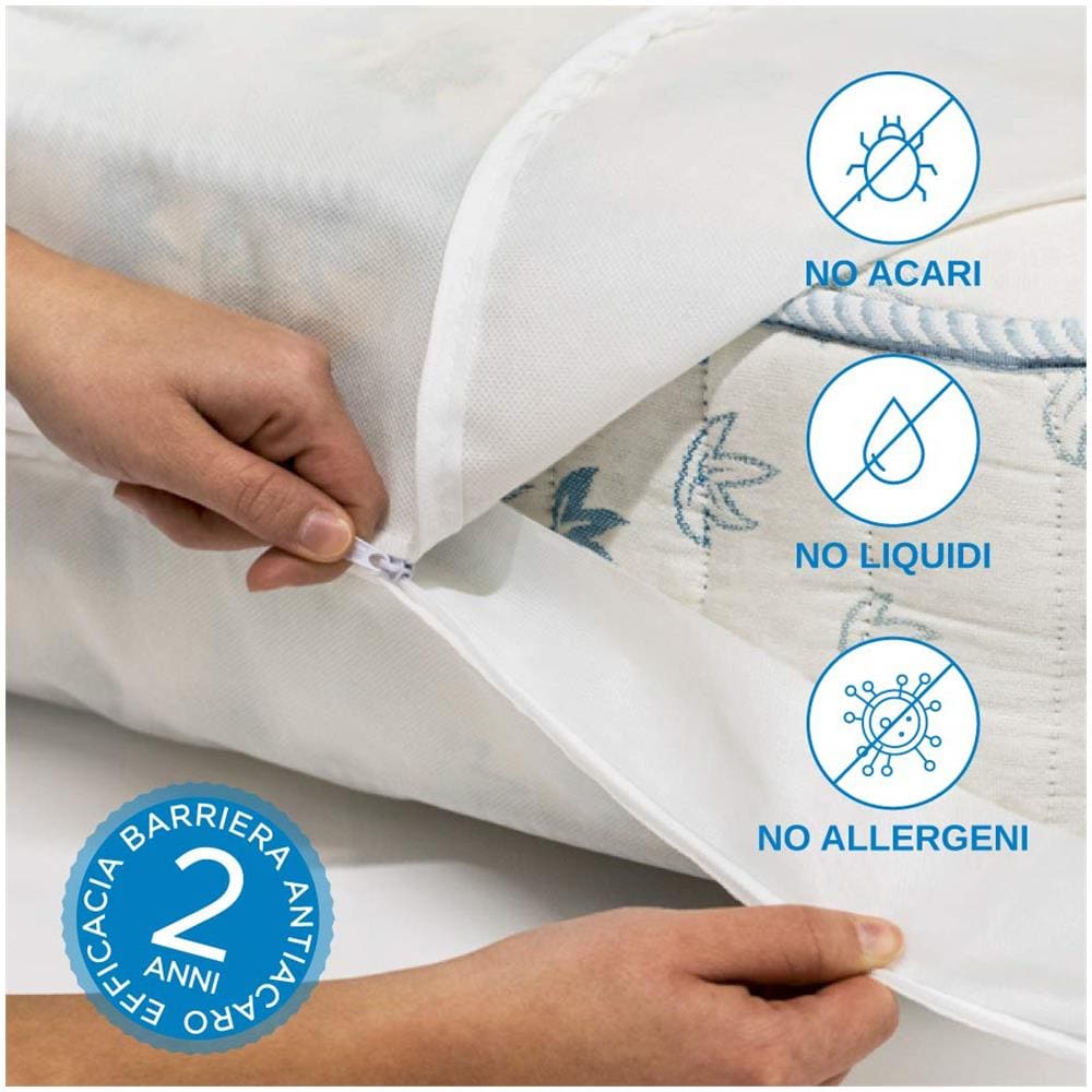 Set 2 Pezzi Copricuscino Antiacaro Nuvola, 100% Polipropilene, 50x80cm - Foto 2