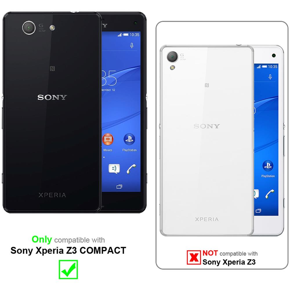 Cadorabo Custodia Compatibile Con Sony Xperia Z3 Compact In Nero Carbone - Coperchio Protettiva Con Chiusura Magnetica, Funzione Stand E Tasca Per Le Carte - Foto 2