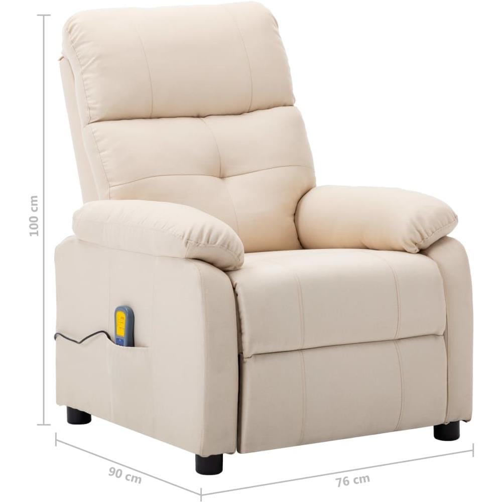 Poltrona Massaggiante Crema in Tessuto - Foto 7