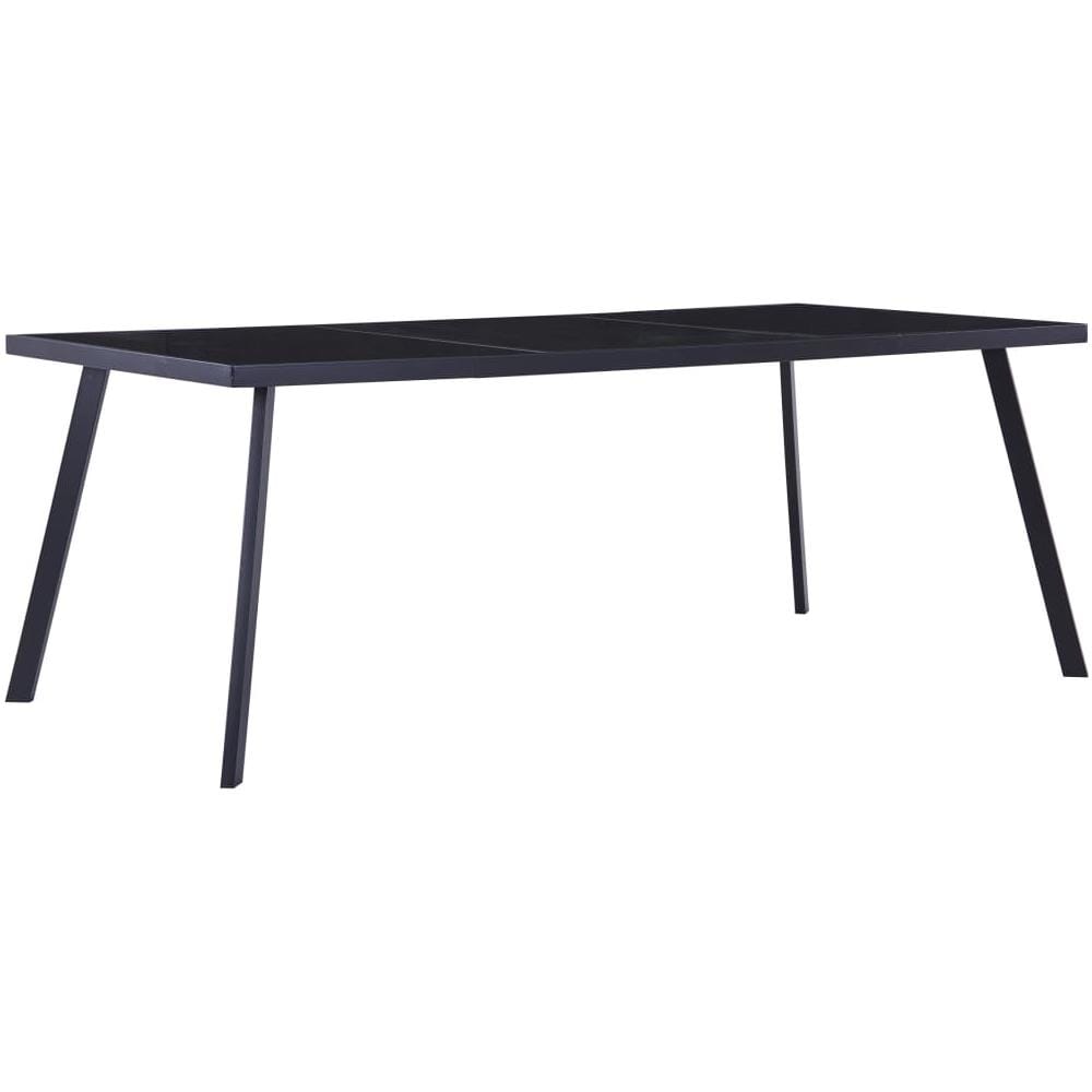 VIDAXL Tavolo Da Pranzo Nero 200x100x75 Cm In Vetro Temperato