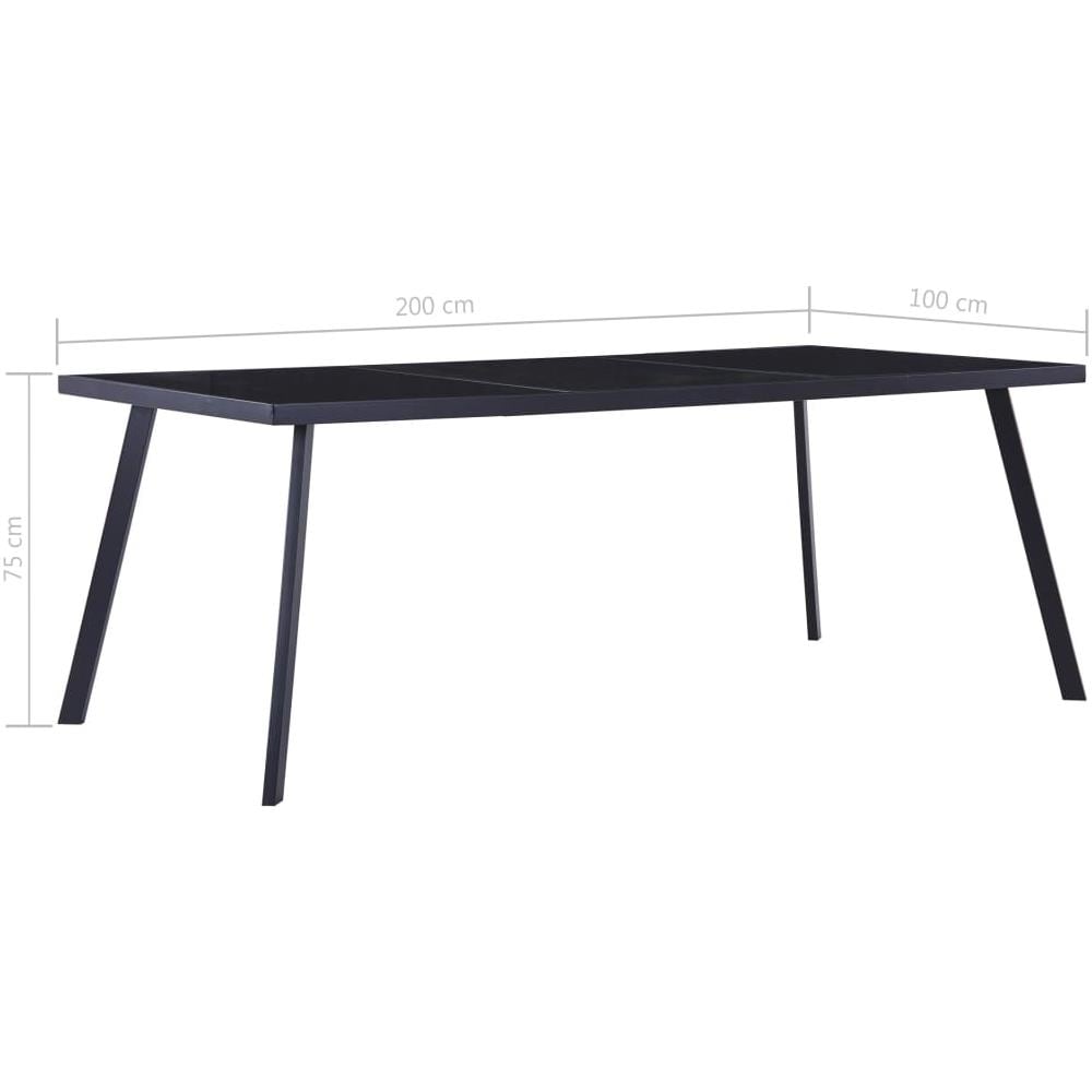 Tavolo Da Pranzo Nero 200x100x75 Cm In Vetro Temperato - Foto 5