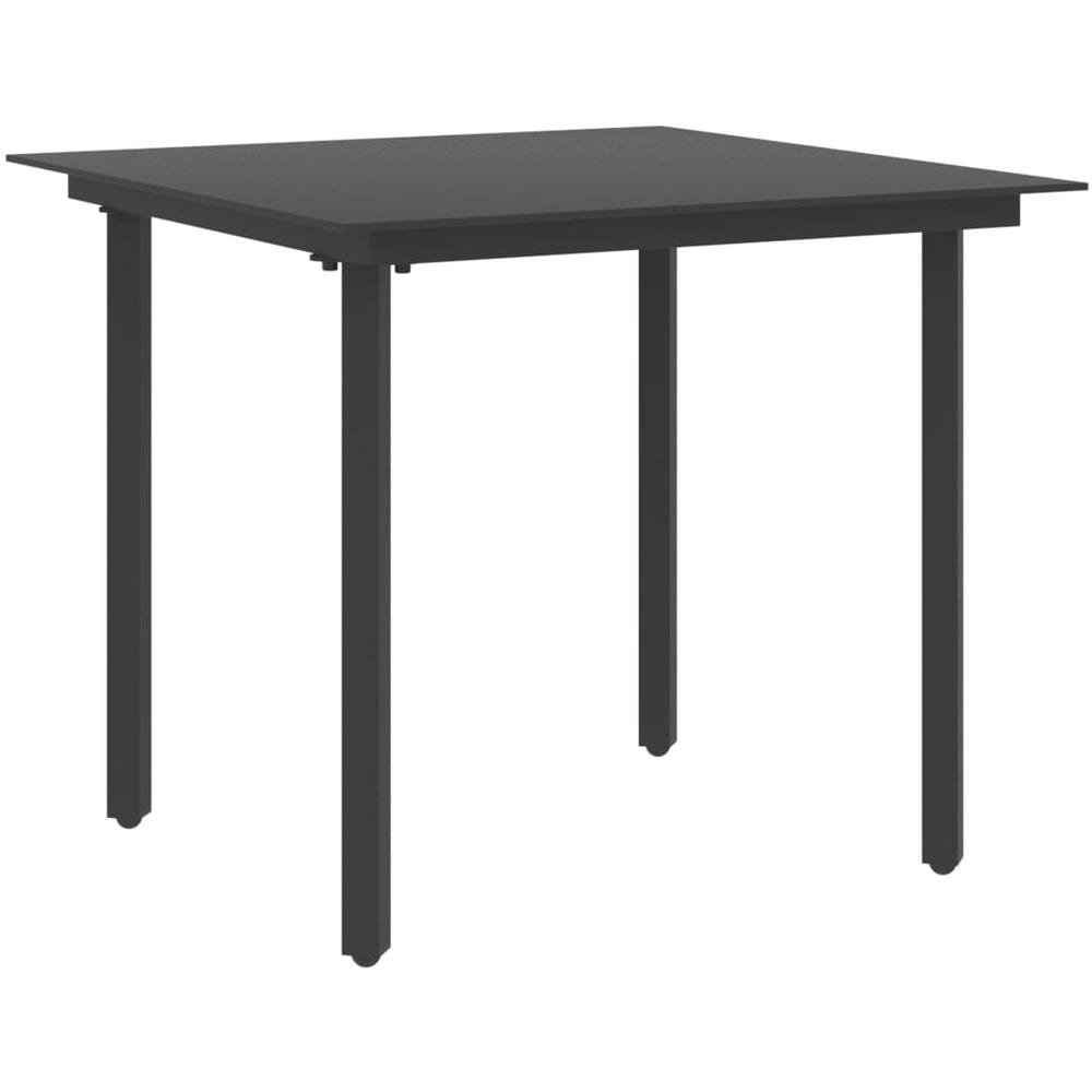 Set da Pranzo da Giardino 5 pz in Rattan PVC Nero - Foto 2