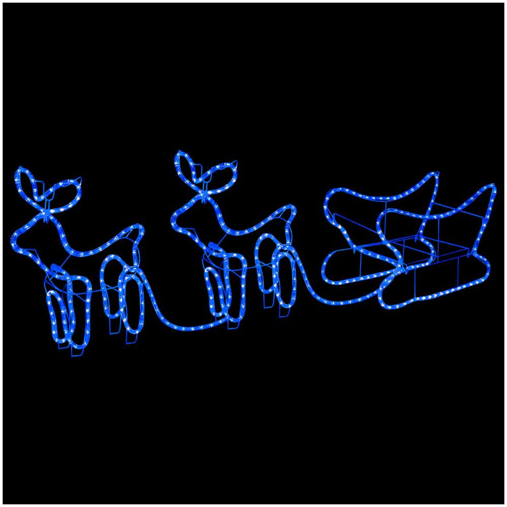 Renne e Slitta Decorazione Natalizia per Esterni 576 LED - Foto 1