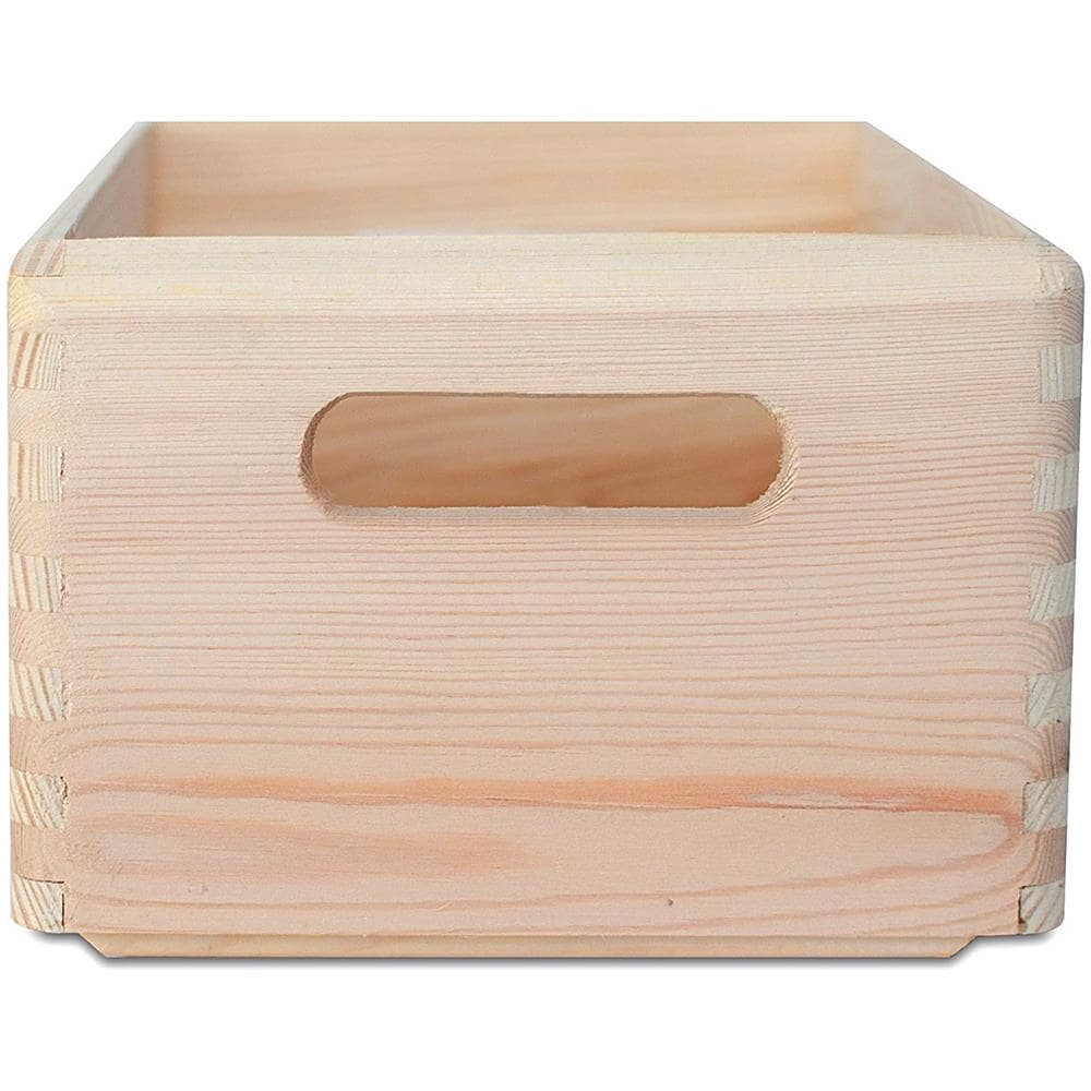 Grande Scatola In Legno | 30 X 20 X 14 Cm (+ / - 1 Cm) | Scatole Con Maniglie Cassetta Conteniore Portaoggetti Portagiochi | Ideale Per Decoupage Documenti E Attrezzi - Foto 2