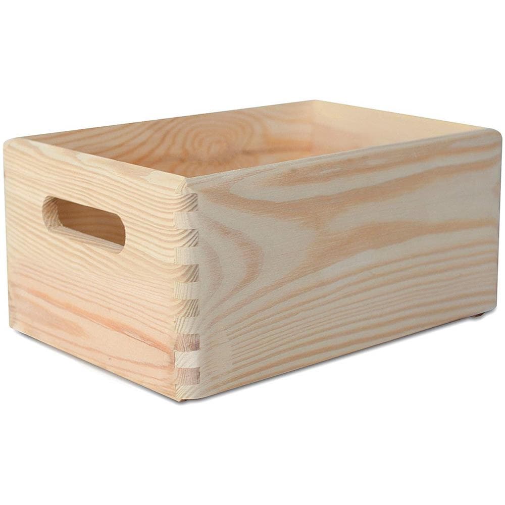 Grande Scatola In Legno | 30 X 20 X 14 Cm (+ / - 1 Cm) | Scatole Con Maniglie Cassetta Conteniore Portaoggetti Portagiochi | Ideale Per Decoupage Documenti E Attrezzi - Foto 1