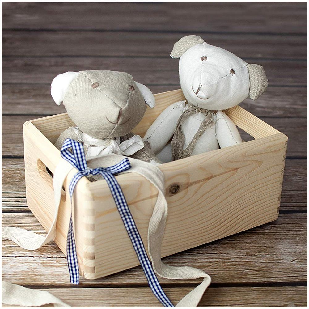 Grande Scatola In Legno | 30 X 20 X 14 Cm (+ / - 1 Cm) | Scatole Con Maniglie Cassetta Conteniore Portaoggetti Portagiochi | Ideale Per Decoupage Documenti E Attrezzi - Foto 5