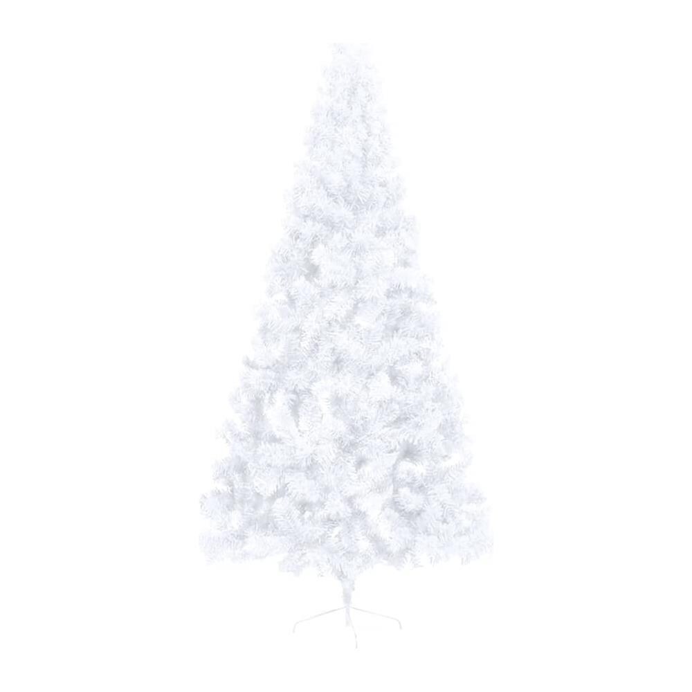 Albero di Natale Artificiale Metà con Supporto Bianco 210cm PVC - Foto 3
