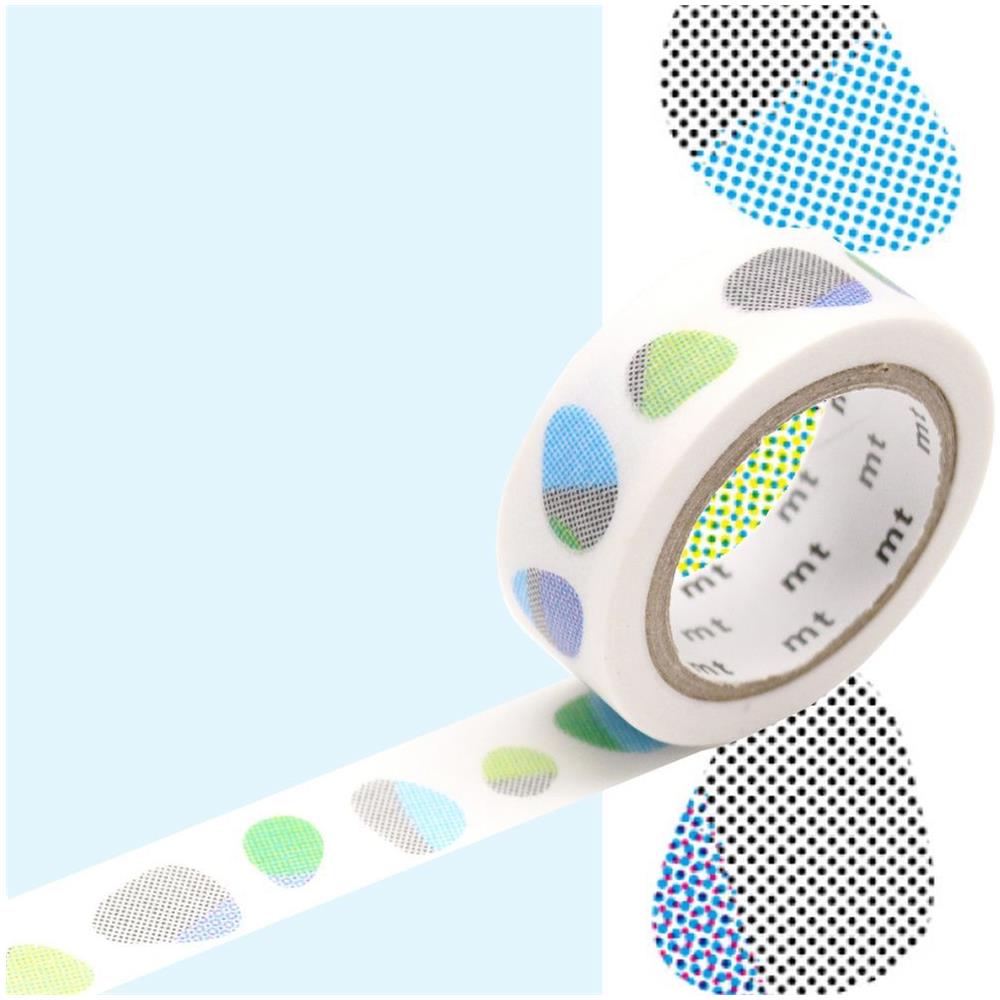 Nastro Adesivo Decorativo Con Motivo A Ciottoli - Blu - 1,5 Cm X 7 M - Foto 1