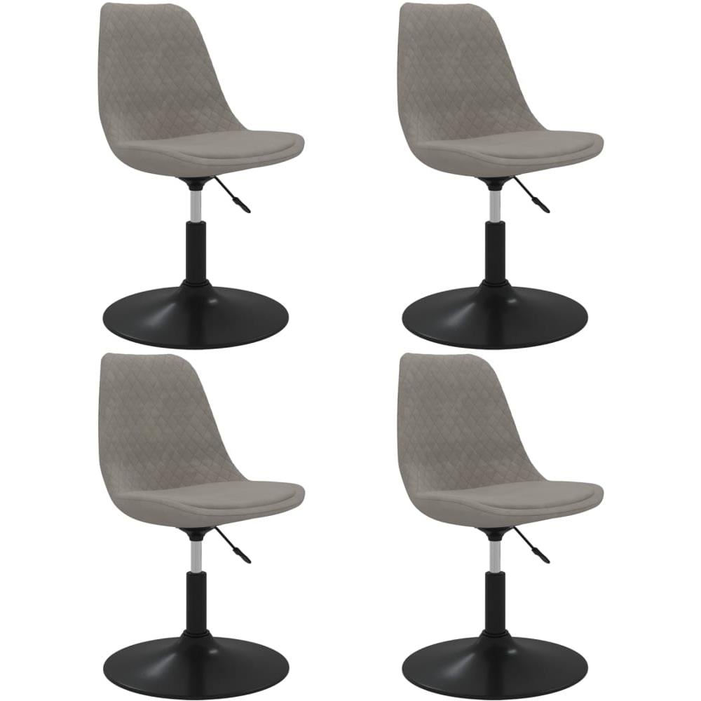 Sedie Da Pranzo Girevoli 4 Pz Grigio Chiaro In Velluto - Foto 2