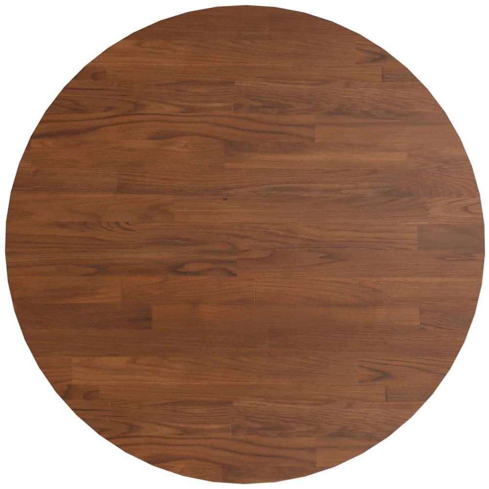 Piano Tavolo Rotondo Marrone Scuro 60x1,5 Cm Rovere Trattato - Foto 2