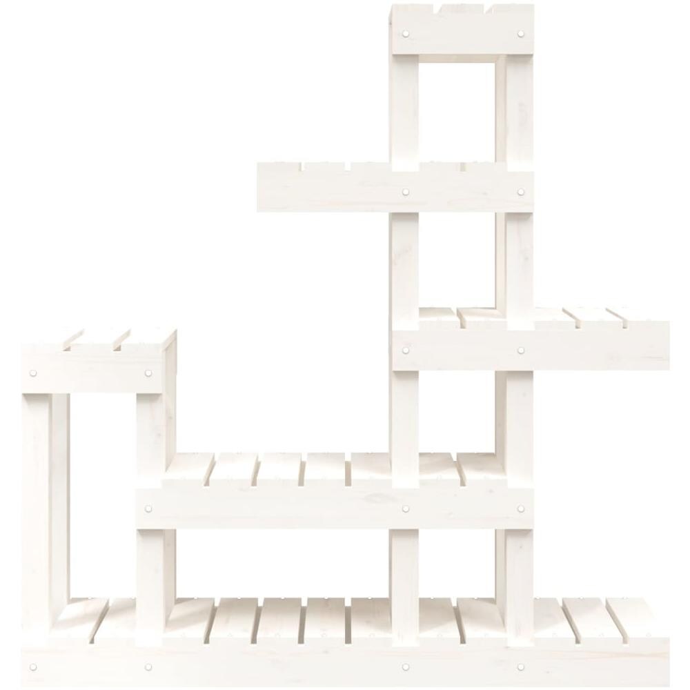 Supporto per Piante Bianco 92x25x97cm Legno Massello di Pino - Foto 2
