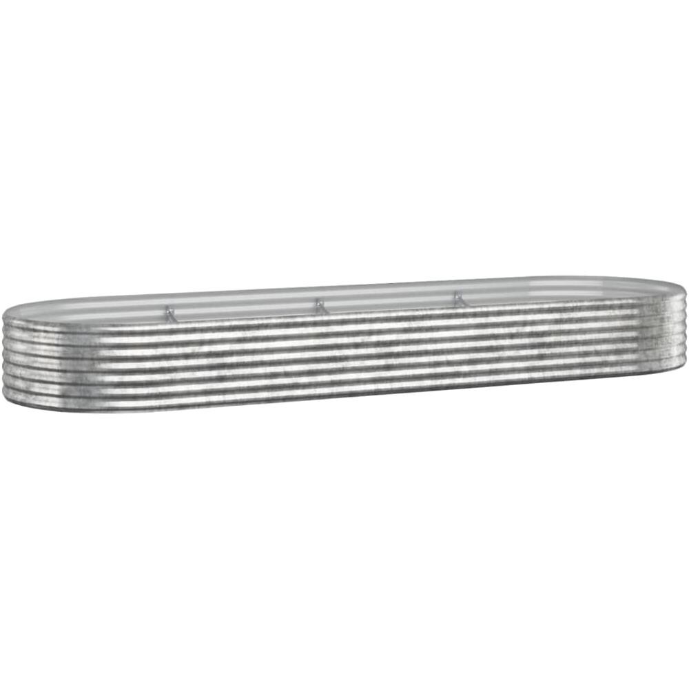 Letto Giardino Acciaio Verniciato Polvere 322x100x36cm Argento - Foto 1