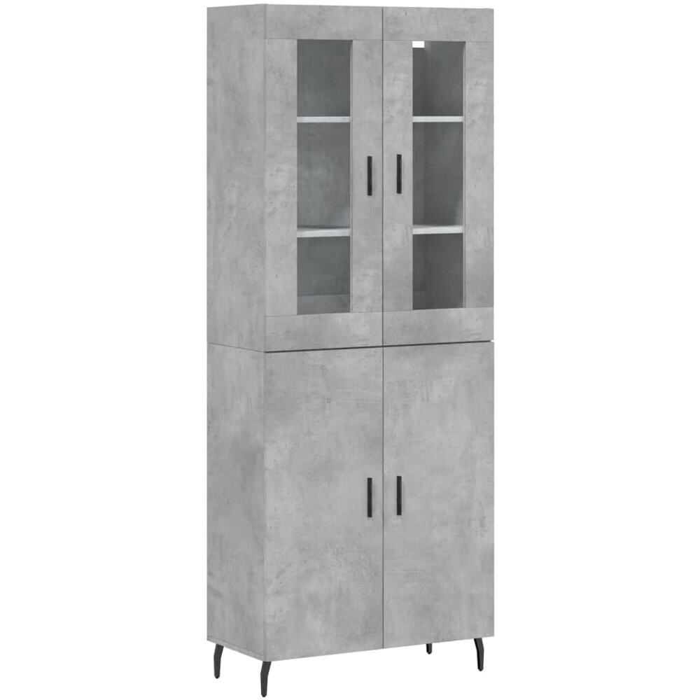 Credenza Grigio Cemento 69,5x34x180 Cm In Legno Multistrato - Foto 2