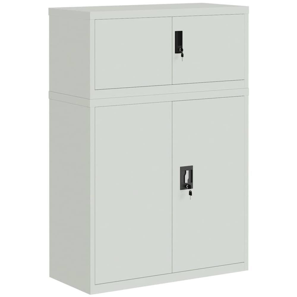 Armadio Classificatore Grigio Chiaro 90x40x130 Cm In Acciaio - Foto 2