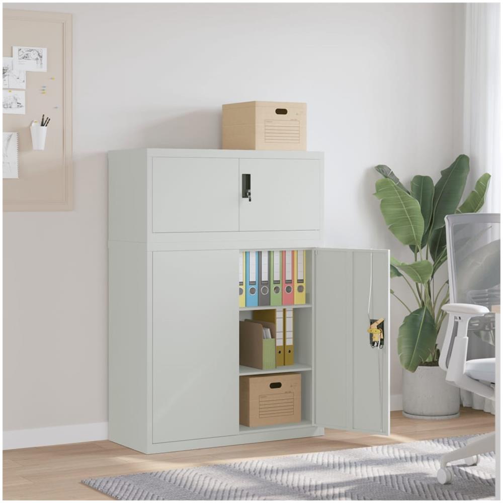 Armadio Classificatore Grigio Chiaro 90x40x130 Cm In Acciaio - Foto 1