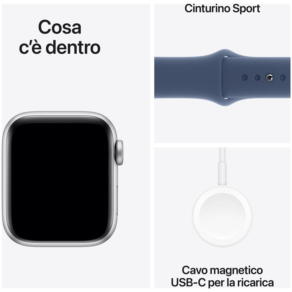 Watch SE GPS 40mm Cassa in Alluminio Color Argento con Denim Sport Band - S /M - Foto 3