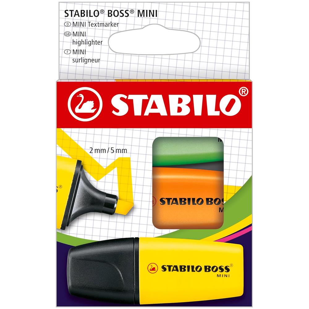 BOSS MINI - Evidenziatore - Astuccio da 3 - Giallo /Arancione /Verde - Foto 1
