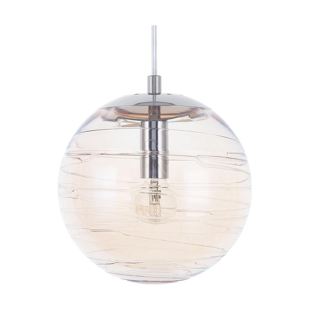 Lampadario A Sfera In Vetro Ambrato Mirna - Foto 1