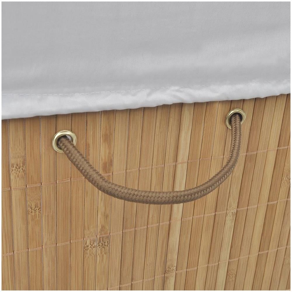 Cesto Portabiancheria In Bambù Rettangolare Colore Naturale - Foto 2